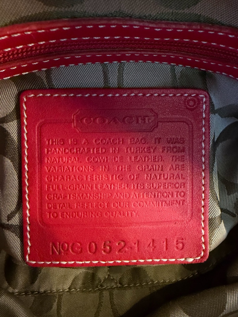 Vintage COACH Legacy Red Leather Shoulder Made in Turkey 1415 EUC - Picture 8 of 17